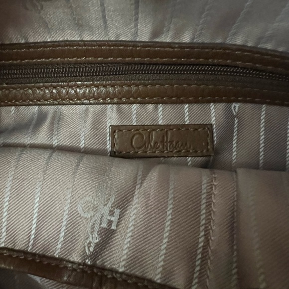 Cole Haan pebbled leather purse cognac color.. Drawstring/magnetic snap … - Picture 3 of 7